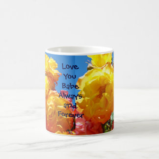 Älskar dig Babe Kaffekopp Mug Alltid För evigt Ros
