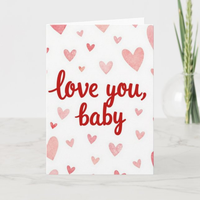 Älskar dig baby söta hjärtans kort (Framsida)