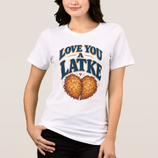 Älskar dig en Latke Rolig Hanukkah-Pannkaks Hjärtf T Shirt