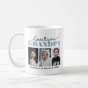 Älskar dig farfar/farbror/annan 3-bildskaffekopp kaffemugg