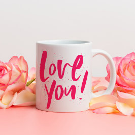 Älskar dig fet modern rosa Alla hjärtans dag Kaffemugg
