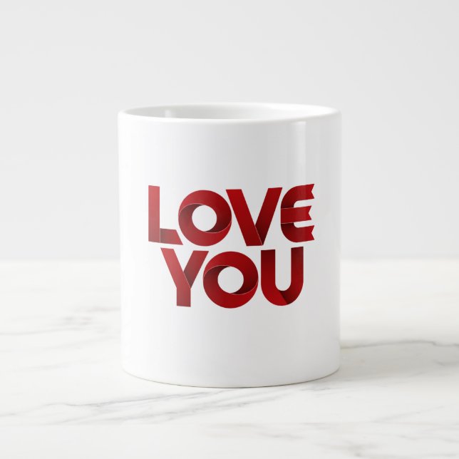 Älskar Dig – Fet Romantisk Typografi Jumbo Mugg (Framsidan)