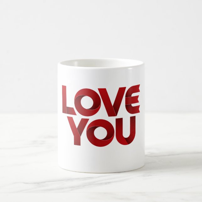 Älskar Dig – Fet Romantisk Typografi Kaffemugg (Center)