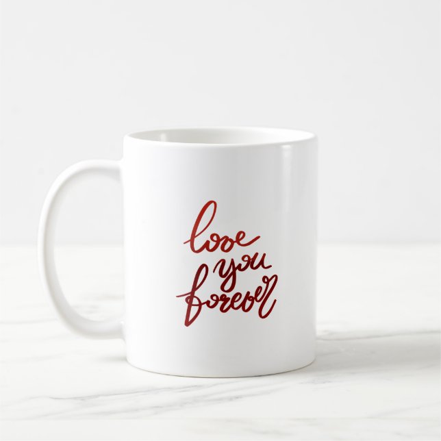 älskar dig för alltid kaffemugg (Vänster)