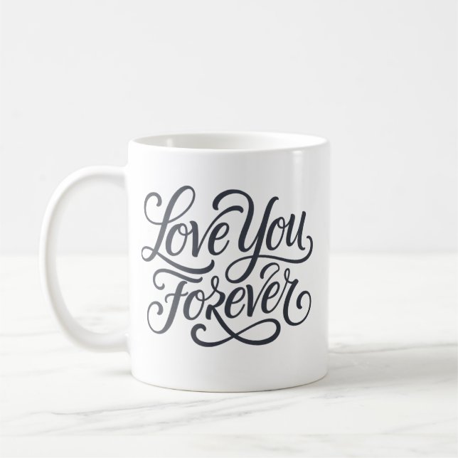 Älskar dig för alltid valentin kaffemugg (Vänster)
