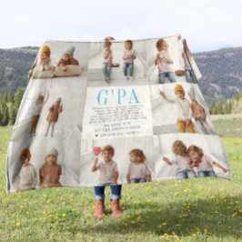 Älskar dig G'pa | Anpassat meddelande Foto Collage Fleecefilt