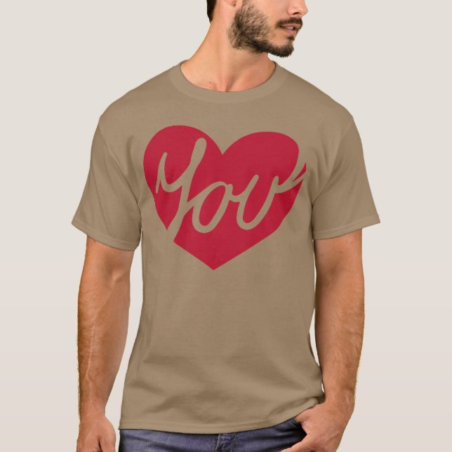 Älskar dig hjärta roligt t shirt (Framsida)