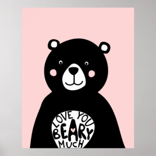 Älskar dig jättekärlek Skandinaviska Björn Flickor Poster