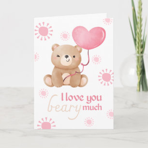Älskar dig jättemycket Teddybjörn Barn Valentine Kort