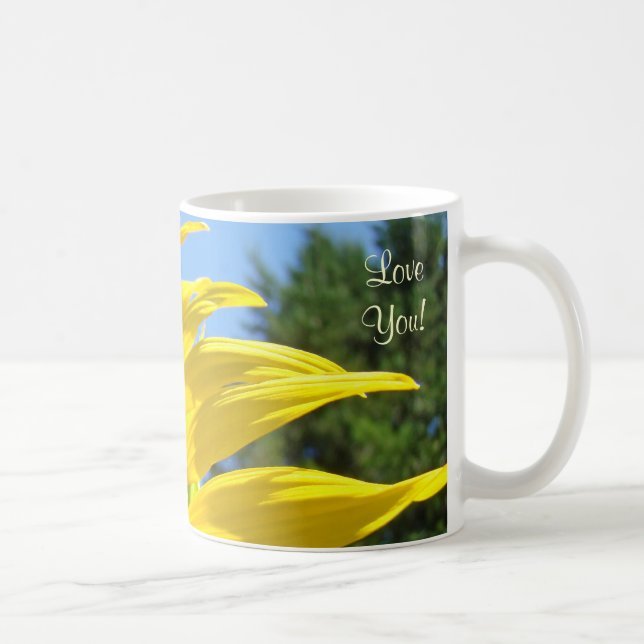 Älskar dig! Kaffe kopp Solrosor Gul Sol Ros (Höger)
