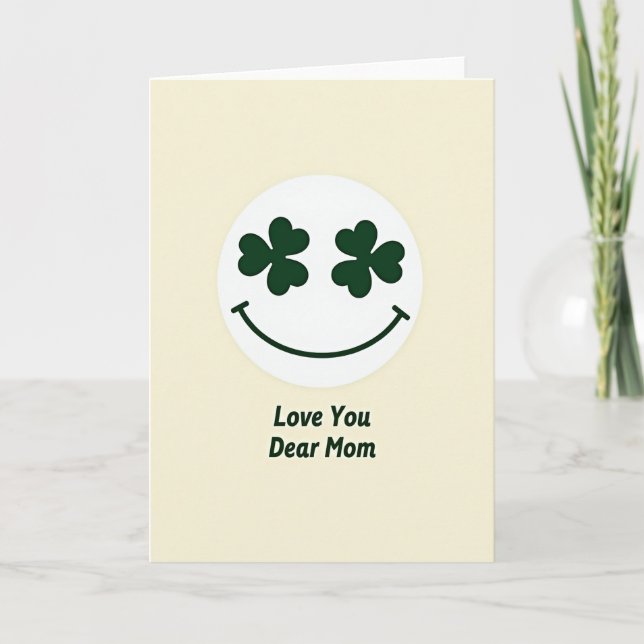 Älskar dig kära mamma Shamrock-kort Kort (Framsida)