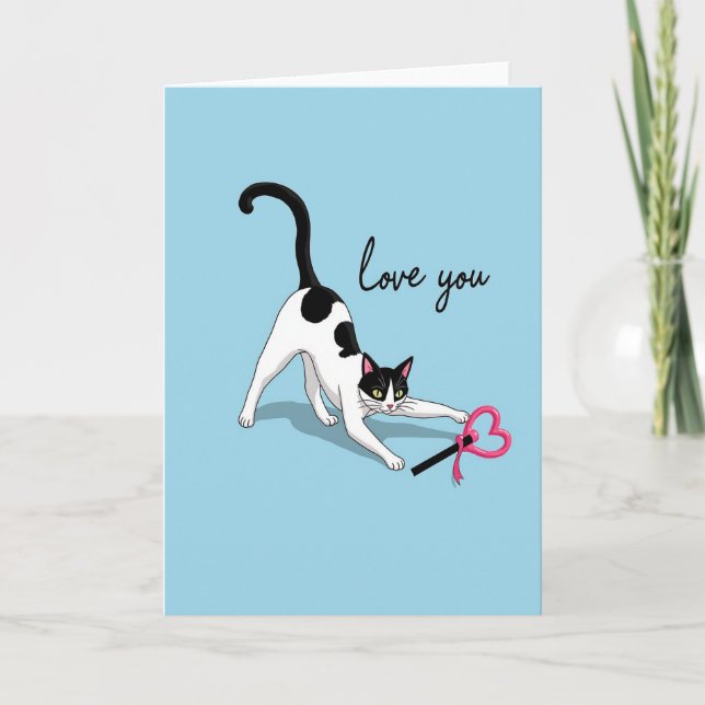 Älskar dig Kitty Heart-kort Kort (Framsida)