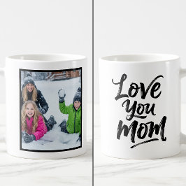 Älskar dig mamma 1 foto minnessaker penselskrift kaffemugg