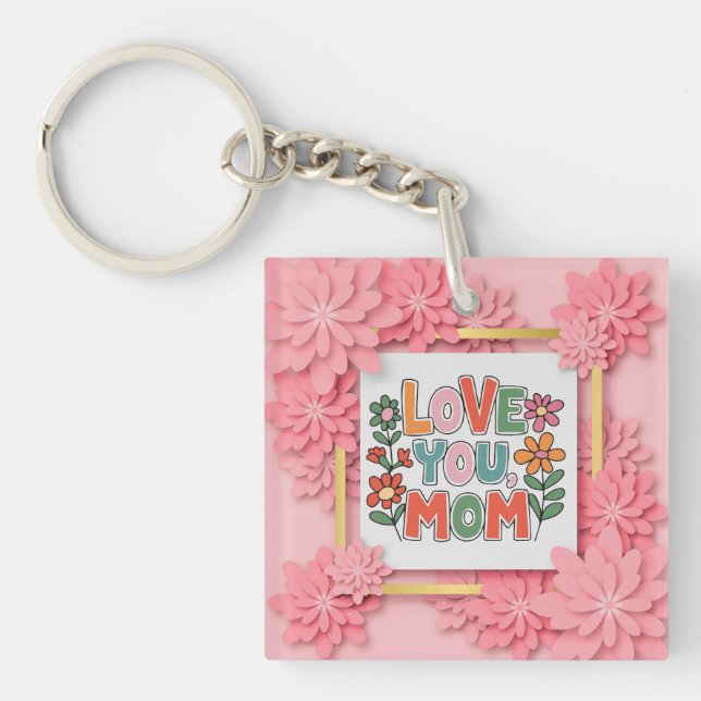 "Älskar dig mamma" Blommig mormorsdagspresent (Framsidan)