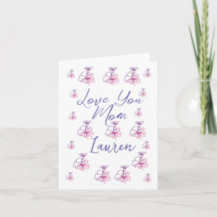 älskar dig mamma lila mauve blommor mauve namn enk kort