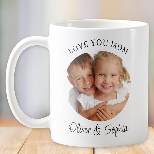 Älskar dig Mamma Modernt Foto Mors Dag Kaffemugg (Skapare uppladdad)