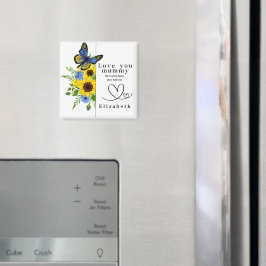 Älskar dig Mamma Personlig Blommig Magnet