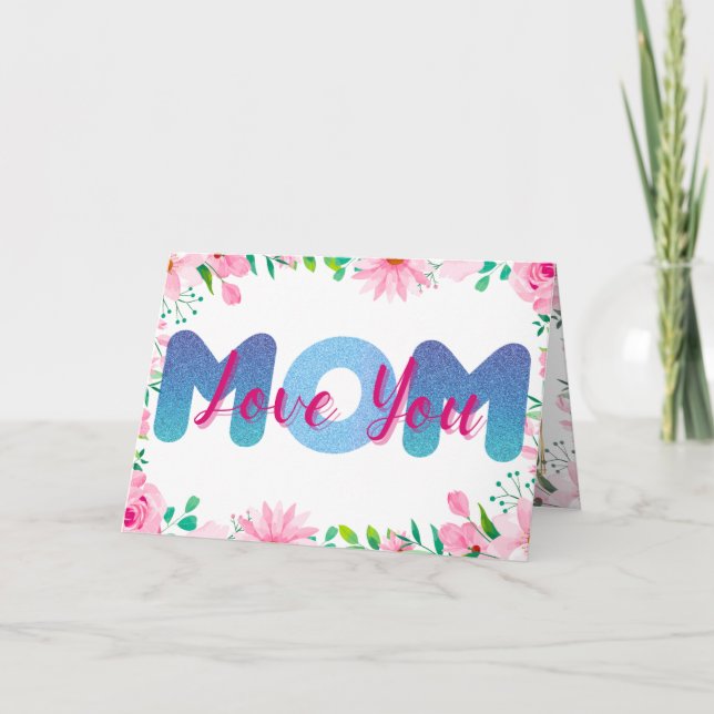 Älskar dig Mamma personlig foto Mors dagskort Kort (Framsida)