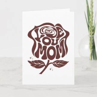 Älskar dig mamma Ros Typografi Kort