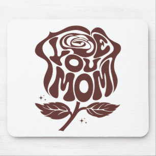 Älskar dig mamma Ros Typography Musmatta