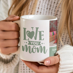 Älskar dig mamma Sälggrön morsdag present Foto Kaffemugg