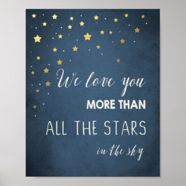 Älskar dig mer än alla stjärnor Citat konst Barnka Poster