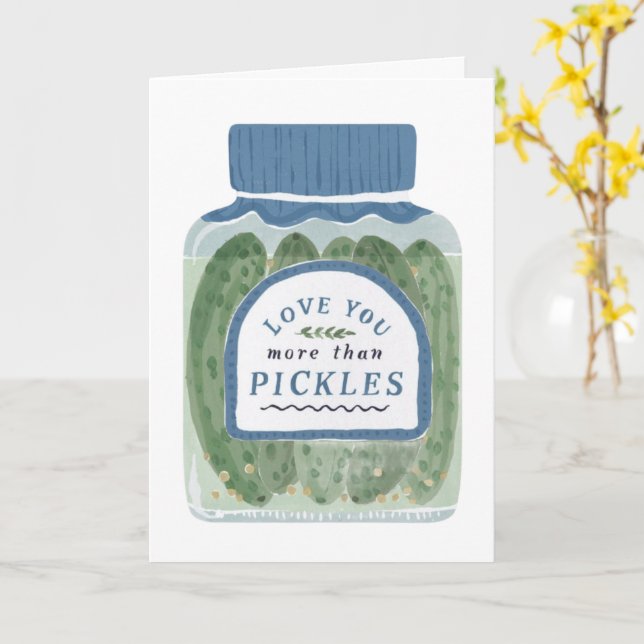 Älskar dig mer än pickles kort (Gul blomma)