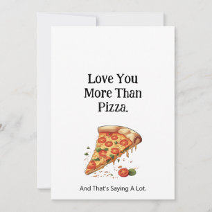 Älskar dig mer än pizza julkort
