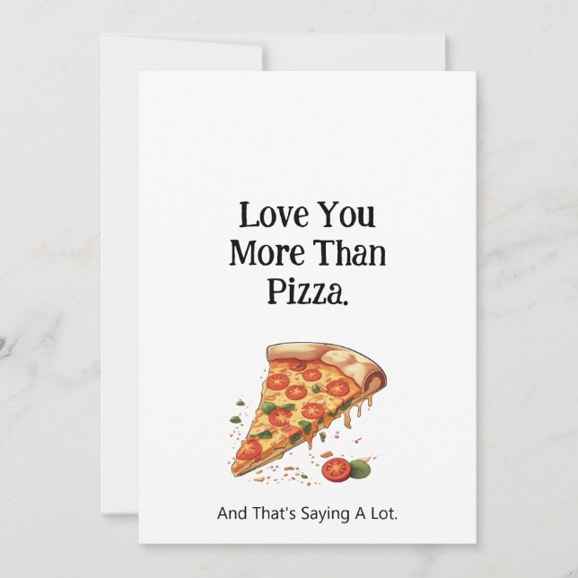 Älskar dig mer än pizza julkort (Framsida)