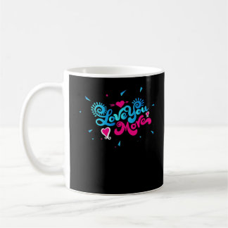 Älskar dig mer Clean Typography Style Kaffemugg