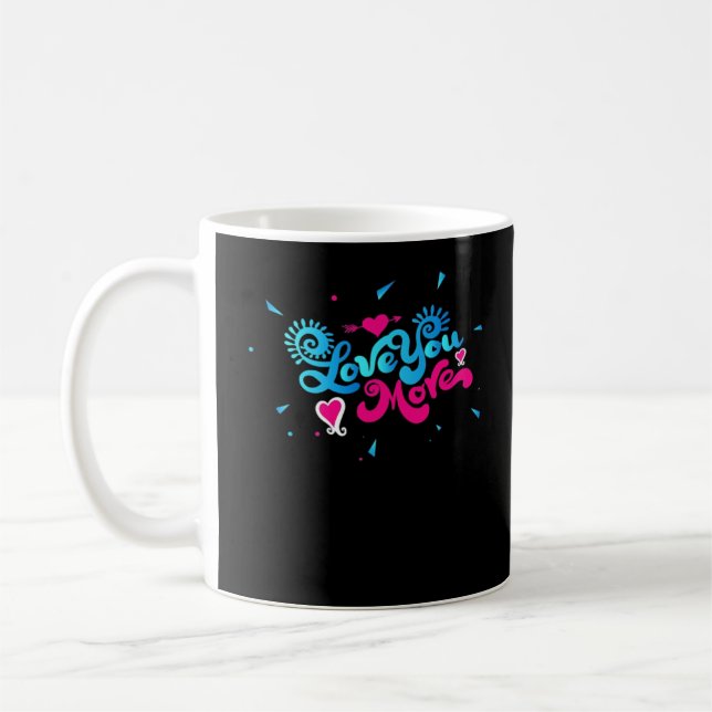 Älskar dig mer Clean Typography Style  Kaffemugg (Vänster)