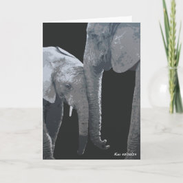 Älskar dig mer, Elefant Originalkonst Kort