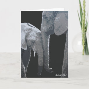 Älskar dig mer, Elefant Originalkonst Kort