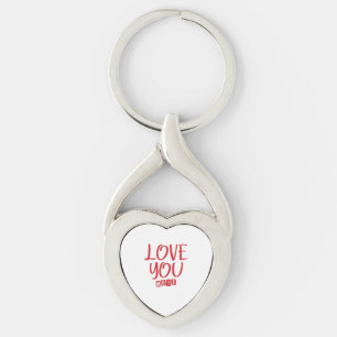 Älskar dig mer Enkel Kärlekskvot Twisted Heart Silverfärgad Nyckelring