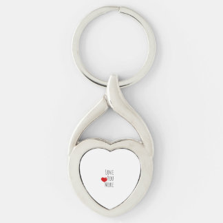 Älskar dig mer förfinad estetisk stil twisted heart silverfärgad nyckelring