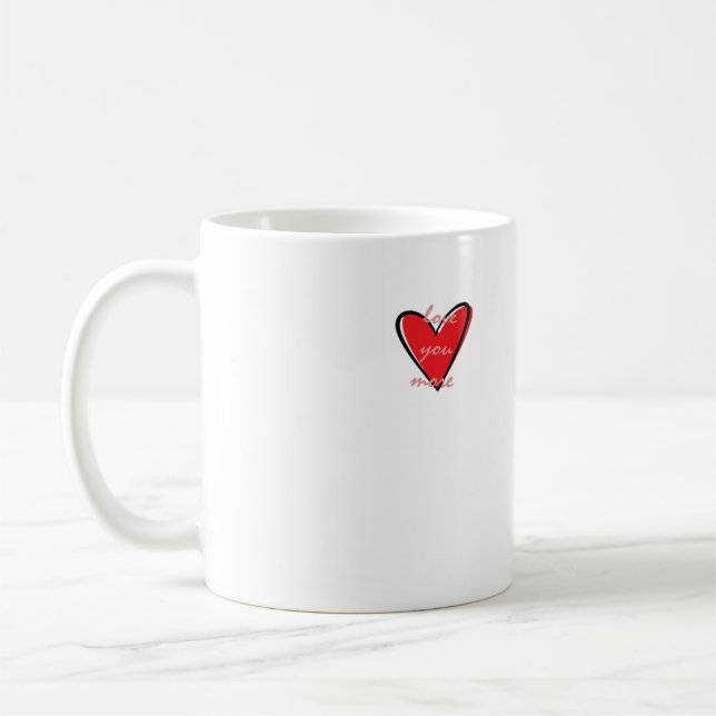Älskar Dig Mer Kreativ Minimal Stil  Kaffemugg (Vänster)