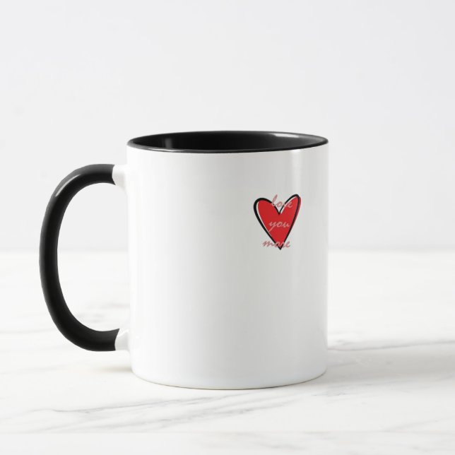 Älskar dig mer Kreativ Minimal Stil  Mugg (Vänster)