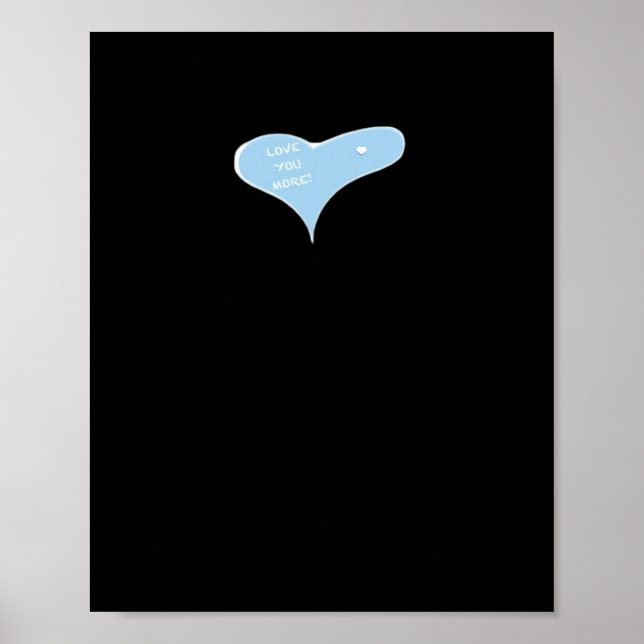 Älskar dig mer minimal design blå stil  poster (Framsidan)