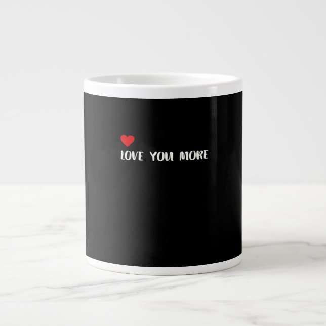 Älskar dig mer minimalistisk kärlekskvot  jumbo mugg (Framsidan)