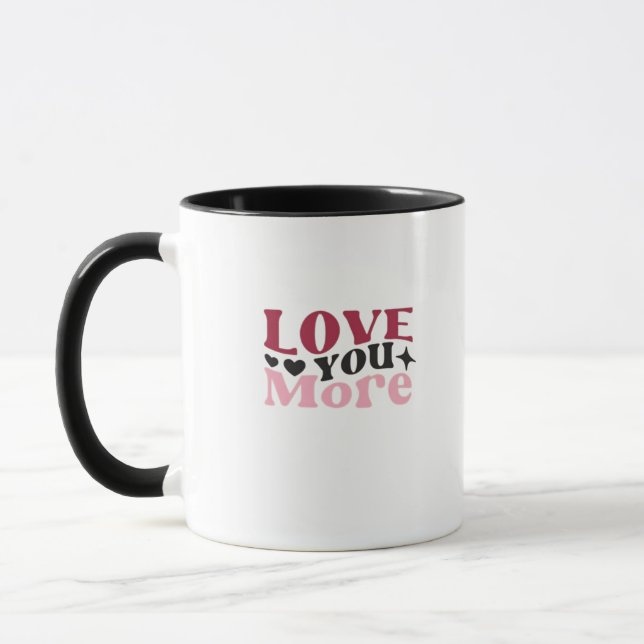 Älskar dig mer subtil detaljdesign  mugg (Vänster)