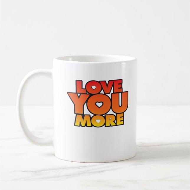 Älskar dig mer Tidlös klassisk stil  Kaffemugg (Vänster)