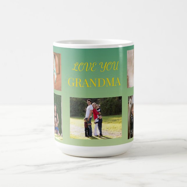 Älskar dig mormor 5 Foto Design Kaffemugg (Center)