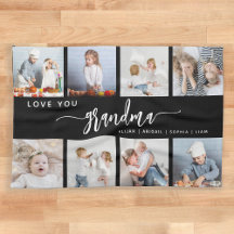 Älskar dig mormor 8 fotosammanställning svart och