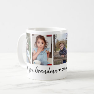 Älskar dig mormor barnbarn 5 fotokollage kaffemugg
