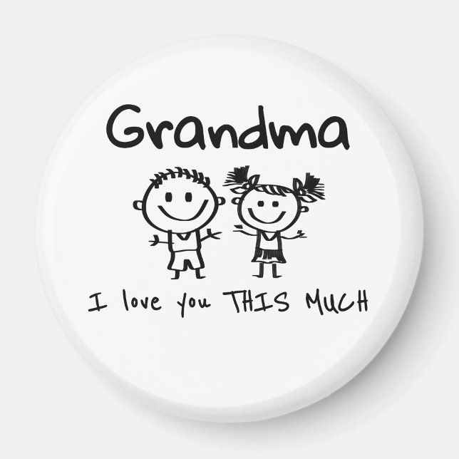 Älskar dig mormor barnens konst personlig gåva magnet (Skapare uppladdad)