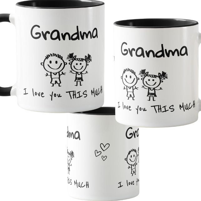 Älskar dig mormor barnens konst personlig gåva mugg (Skapare uppladdad)