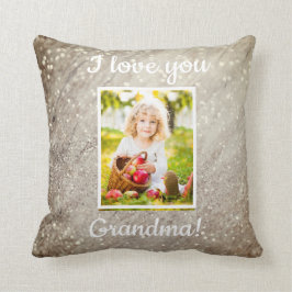 Älskar dig mormor barnets foto glittermarmor kudde