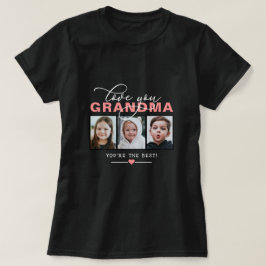 Älskar dig mormor/farmor/andra 3 foto anpassad tex t shirt