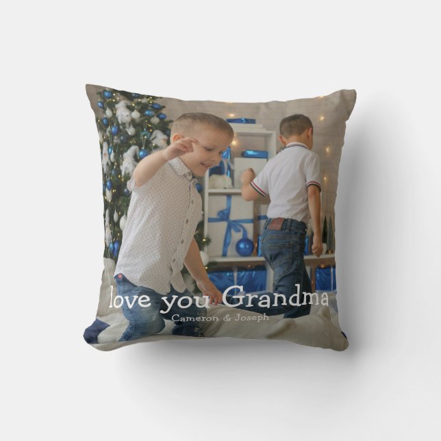 Älskar dig mormor jul foto kudde (Framsida)