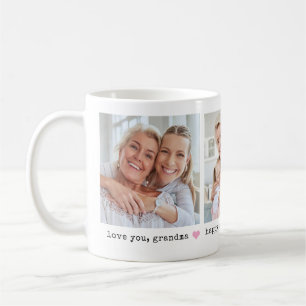 Älskar dig, mormor Tre foton och valfritt hjärta Kaffemugg